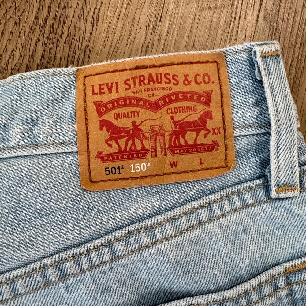 Levi's Sky Blue Straight Leg Jeans - Picture 6 of 10